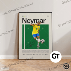 decorative wall art, decorate the living room, bedroom and workplace, neymar canvas, brazil soccer canvas, soccer gifts,