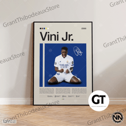 decorative wall art, decorate the living room, bedroom and workplace, vinicius junior canvas, real madrid canvas, soccer