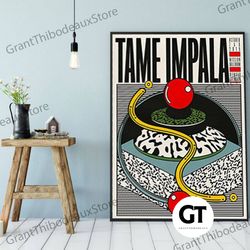 decorative wall art, decorate the living room, bedroom and workplace, tame impala retro canvas, music canvas, music fan