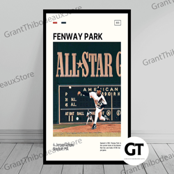 decorative wall art, decorate the living room, bedroom and workplace, fenway park 1999 all star game print boston red s