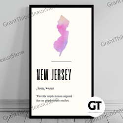 decorative wall art, decorate the living room, bedroom and workplace, funny new jersey definition print new jersey canv