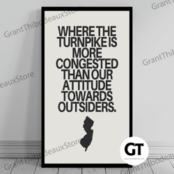 decorative wall art, decorate the living room, bedroom and workplace, hilarious new jersey meme print new jersey canvas