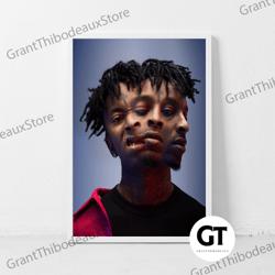 decorative wall art, decorate the living room, bedroom and workplace, 21 savage canvas classic retro rock vintage wall a