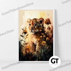 decorative wall art, decorate the living room, bedroom and workplace, animals watercolour canvas, wall art prints pictur