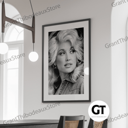decorative wall art, decorate the living room, bedroom and workplace, dolly parton canvas, black and white art print, co
