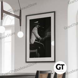 decorative wall art, decorate the living room, bedroom and workplace, elton john concert canvas, black and white, vintag