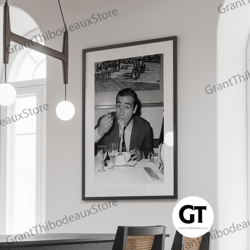 decorative wall art, decorate the living room, bedroom and workplace, james bond eating spaghetti canvas, vintage black