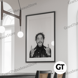 decorative wall art, decorate the living room, bedroom and workplace, post malone canvas, post malone print, fashion pho