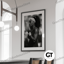 decorative wall art, decorate the living room, bedroom and workplace, serena williams canvas, black and white, tennis wa
