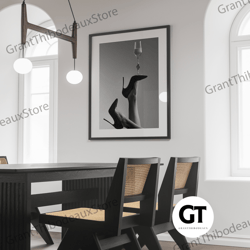 decorative wall art, decorate the living room, bedroom and workplace, wine on high heels print, black and white vintage