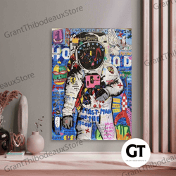 decorative wall art, decorate the living room, bedroom and workplace, banksy astronaut wall art canvas print space wall