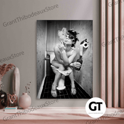 decorative wall art, decorate the living room, bedroom and workplace, bathroom wall art bathroom wall decor funny bathro