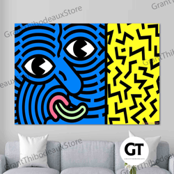 decorative wall art, decorate the living room, bedroom and workplace, keith haring contemporary art canvas print,keith h