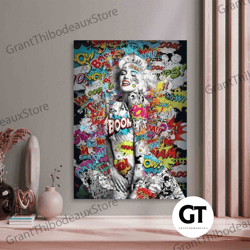 decorative wall art, decorate the living room, bedroom and workplace, wall art holiday decor marilyn monroe pink bubble