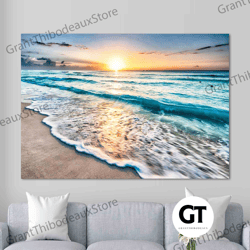 decorative wall art, decorate the living room, bedroom and workplace, wall art canvas wall art, sunset at the ocean, sea