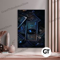 decorative wall art, decorate the living room, bedroom and workplace, wall art cash money, cash canvas wall art, money c
