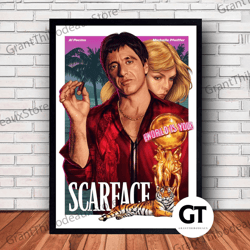 decorative wall art, decorate the living room, bedroom and workplace, al pacino scarface movie canvas canvas wall art fa