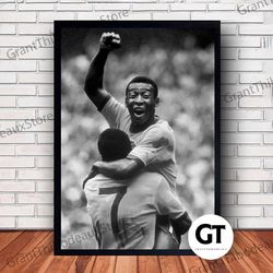 decorative wall art, decorate the living room, bedroom and workplace, brazil soccer pele canvas, king soccer, football s