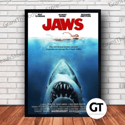 decorative wall art, decorate the living room, bedroom and workplace, jaws movie canvas canvas wall art family decor, ho