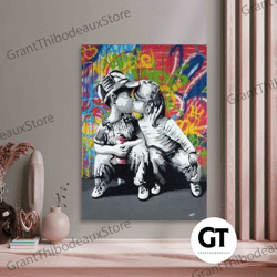 decorative wall art, decorate the living room, bedroom and workplace, wall art painting art canvas, banksy colorful gra