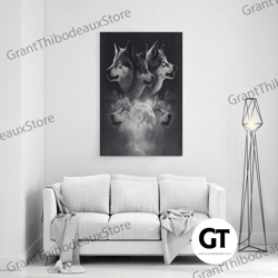 5 wolf moon, framed decorative wall art, wall art decor