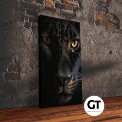 A Look Into Darkness, Beautiful Black Panther Portrait, Cat Photography, Framed Decorative Wall Art, Framed Art, Hallowe