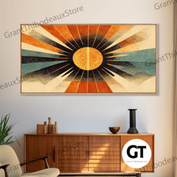 abstract midcentury modern sunburst, decorative wall art, art deco style wall art, sun with sun rays, sun burst, boho st