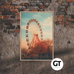 An Abandoned Ferris Wheel, Frames Decorative Wall Art, Liminal Spaces, Abandoned Photography Wall Art Fine Art Print
