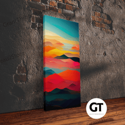 art deco style clouds and sunset, midcentury modern art, decorative wall art, unique colorful wall art