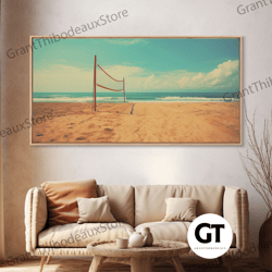 Beach Volleyball Net, Framed Decorative Wall Art, Liminal Art, Framed Wall Decor, Beach Photography, Surf Art, Surf Prin