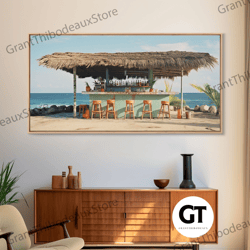 Beachside Tiki Hut Bar And Grill, Framed Decorative Wall Art, Liminal Art, Framed Wall Decor Beach Photography, Surf Art