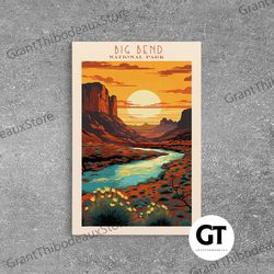 big bend national park, framed wall art decorative wall art, travel poster, texas travel art, roadtrip decor, cool art,