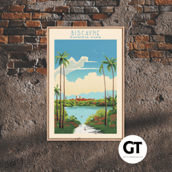 biscayne national park, framed wall art decorative wall art, travel poster, florida travel art, roadtrip decor, cool art