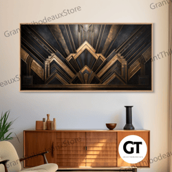 black and gold art deco wall art, framed decorative wall art, 1920s art deco print, stylish art deco canvas poster, fram
