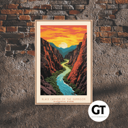 black canyon of the gunnison national park, framed wall art decorative wall art, travel poster, colorado travel art, roa