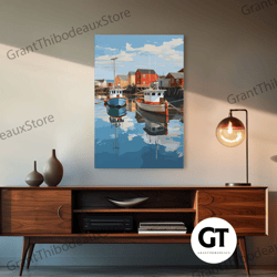 boat wall art, nautical wall art, coastal wall art, lobster boat, decorative wall art, wall art, vertical art, college d