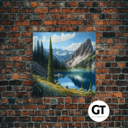 calm and serene landscape painting, framed decorative wall art, canvas art, framed wall decor, living room wall art, pin