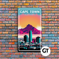 cape town, south africa wall art, africa travel poster, travel wall print, travel poster, travel wall art, canvas wall p