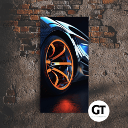 car guy wall art, exotic super car deep dish rims, office or man cave art, automotive photography, sports car wall art