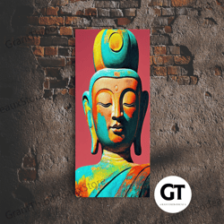 colorful rainbow buddha, framed decorative wall art zen wall art