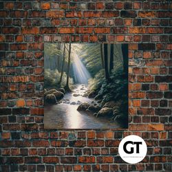 colorful watercolor art, framed decorative wall art, unique wall art, framed wall art, landscape watercolor, beams of su