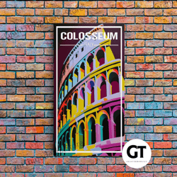 colosseum, rome wall art, italy travel poster, europe wall art, travel wall print, travel poster, travel wall art, canva