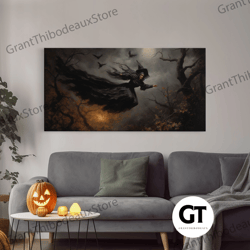 cool witch art, pagan art, framed decorative wall art, halloween wall art, witch poster, halloween decoration, witch pri