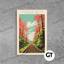 cuyahoga valley national park travel poster print, decorative wall art wall art, ohio travel art, midcentury modern trav