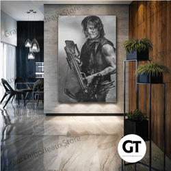 daryl dixon wall art, arrow canvas art, tv series wall decor, roll up canvas, stretched canvas art, framed wall art pain