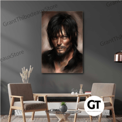 daryl dixon wall art, charismatic canvas art, tv series poster, roll up canvas, stretched canvas art, framed wall art pa