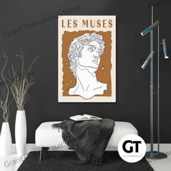 david statue wall art, boho wall decor, canvas wall art, roll up canvas, stretched canvas art, framed wall art painting