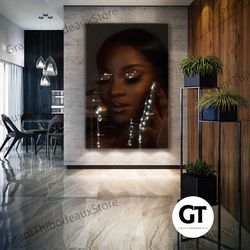 diamond wall art, sparkle canvas art, beauty salon wall decor, roll up canvas, stretched canvas art, framed wall art pai