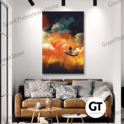 dream wall art, colorful wall decor, surreal canvas wall art decor, roll up canvas, stretched canvas art, framed wall ar