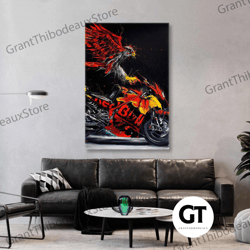 eagle wall art, motorcycle wall art, speed canvas art, gift for him, roll up canvas, stretched canvas art, framed wall a